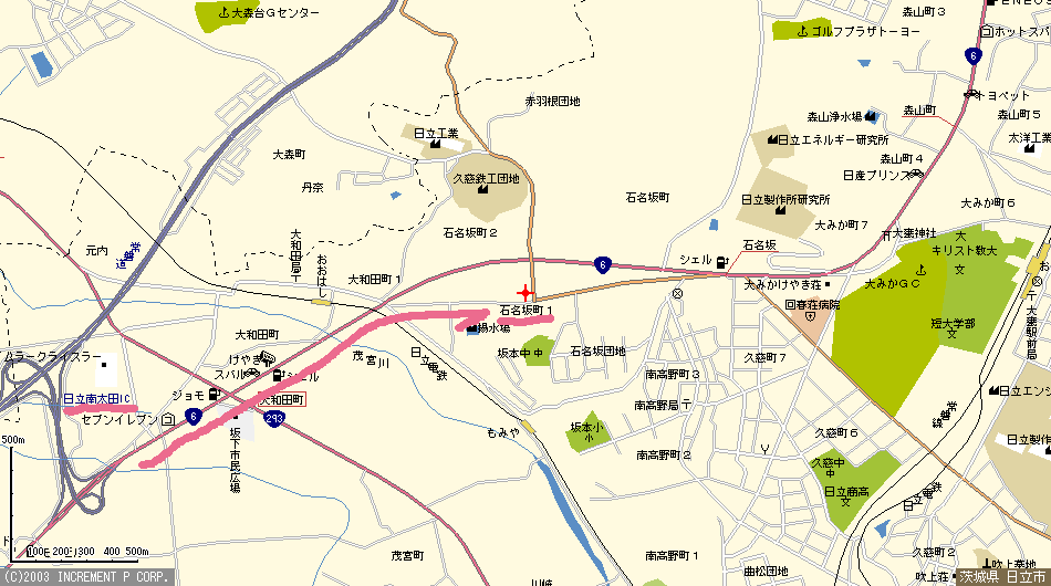 「石名坂町map」